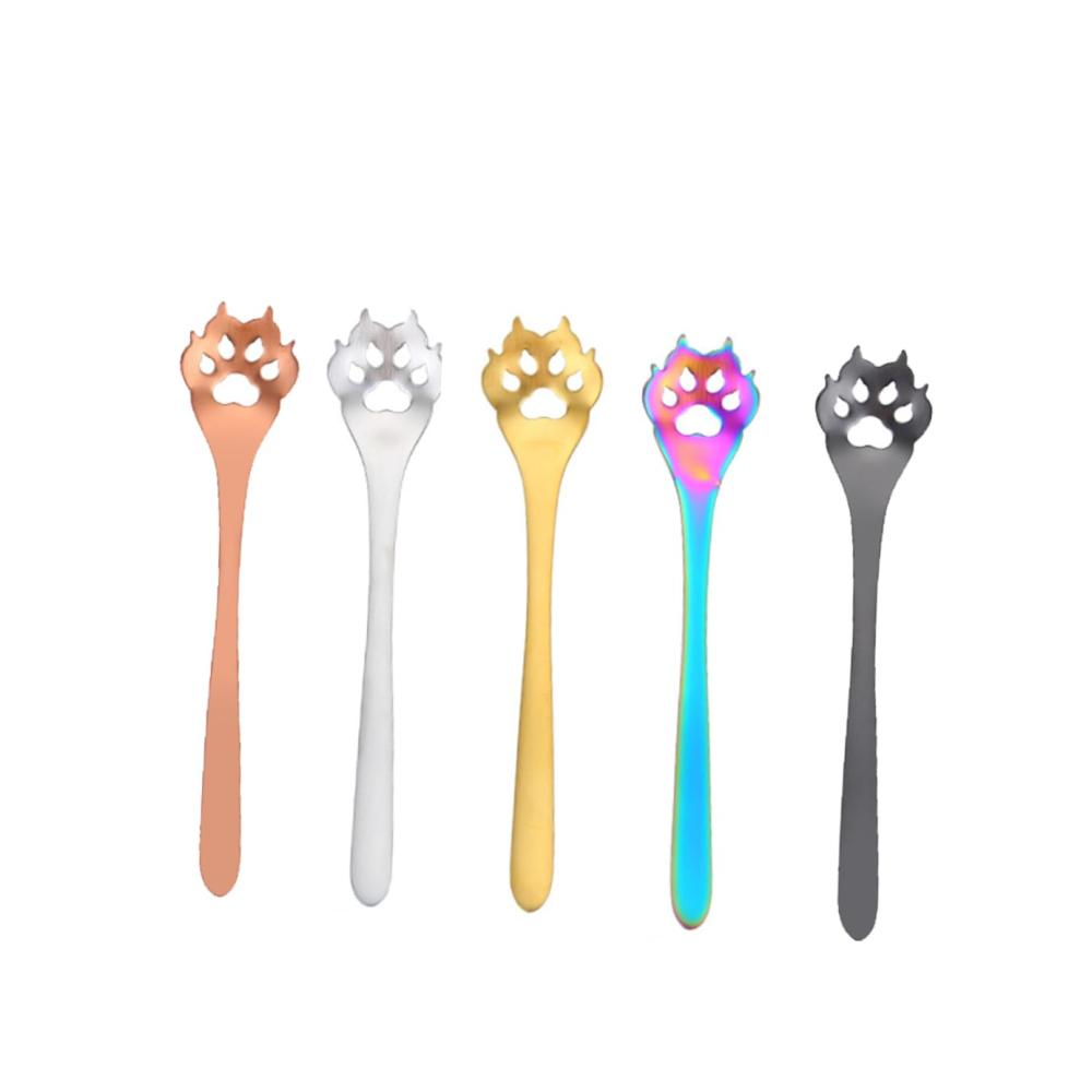 Premium Kaffee- & Espressomaß-Set 5 elegante Cocktaillöffel | Edelstahl Besteck für Desserts Eiscreme Suppen & mehr | Perfektes Geschenk für Kaffeeliebhaber und Genießer