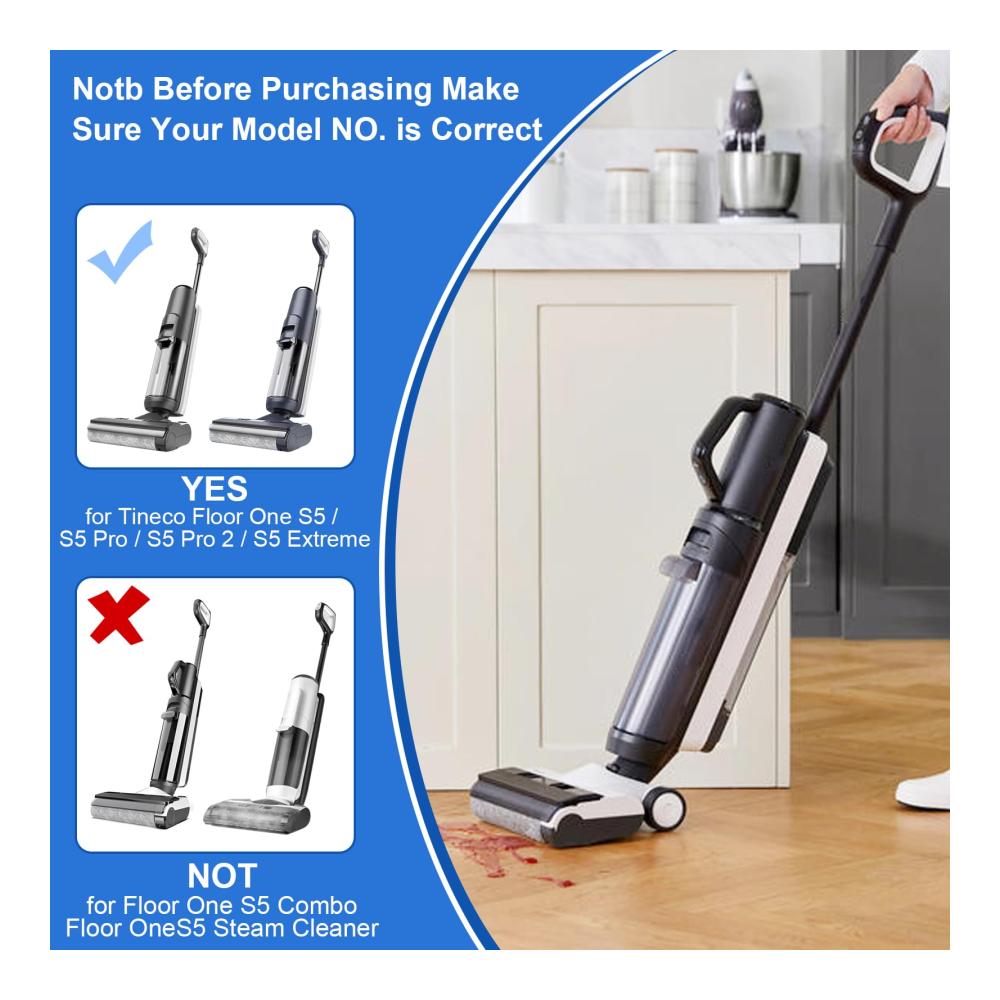 Entfesseln Sie die Reinigungsmacht Fixbetter 2 Bürstenrollen & 2 Filter für Tineco Floor One S5/S5 Pro/S5 Pro 2/S5 Extreme Nass-Trocken Staubsauger Zubehörset + Bonus Reinigungsbür