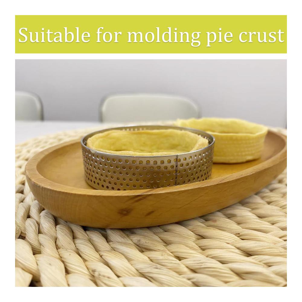 Hochwertige 6 Stück Tortenringe & Rahmen aus Edelstahl | Wiederverwendbare Perforierte Kuchenformen für Mousse Torten & Desserts | Backzubehör für Schichten & Formen | 7