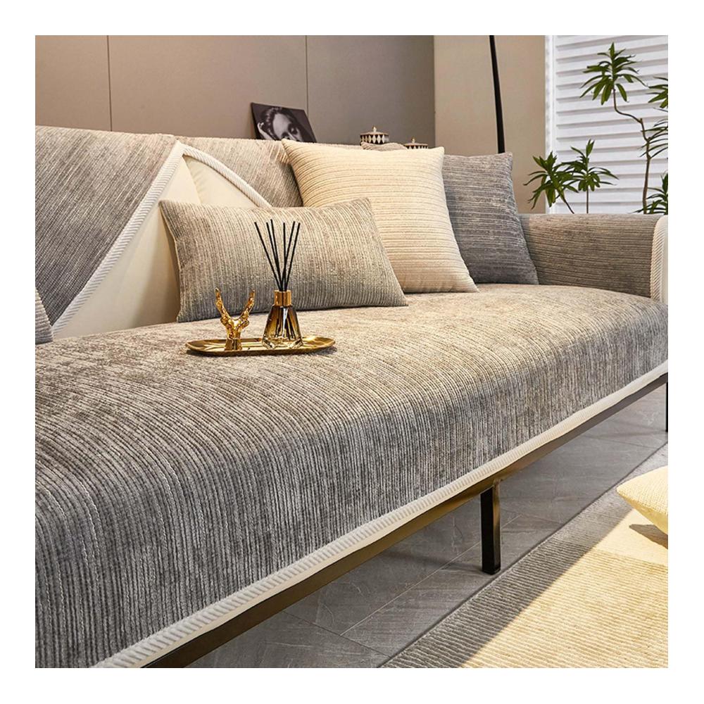 Aktualisierte Weiche Chenille Sofaüberwürfe 1/2/3/4 Sitzer | L-Form Couchschutz - Rutschfeste Waschbare Bezüge für Sofa & Haustiere | Super Weicher Schutz für Warmen Komfort | Stilvoll & Pflegeleicht