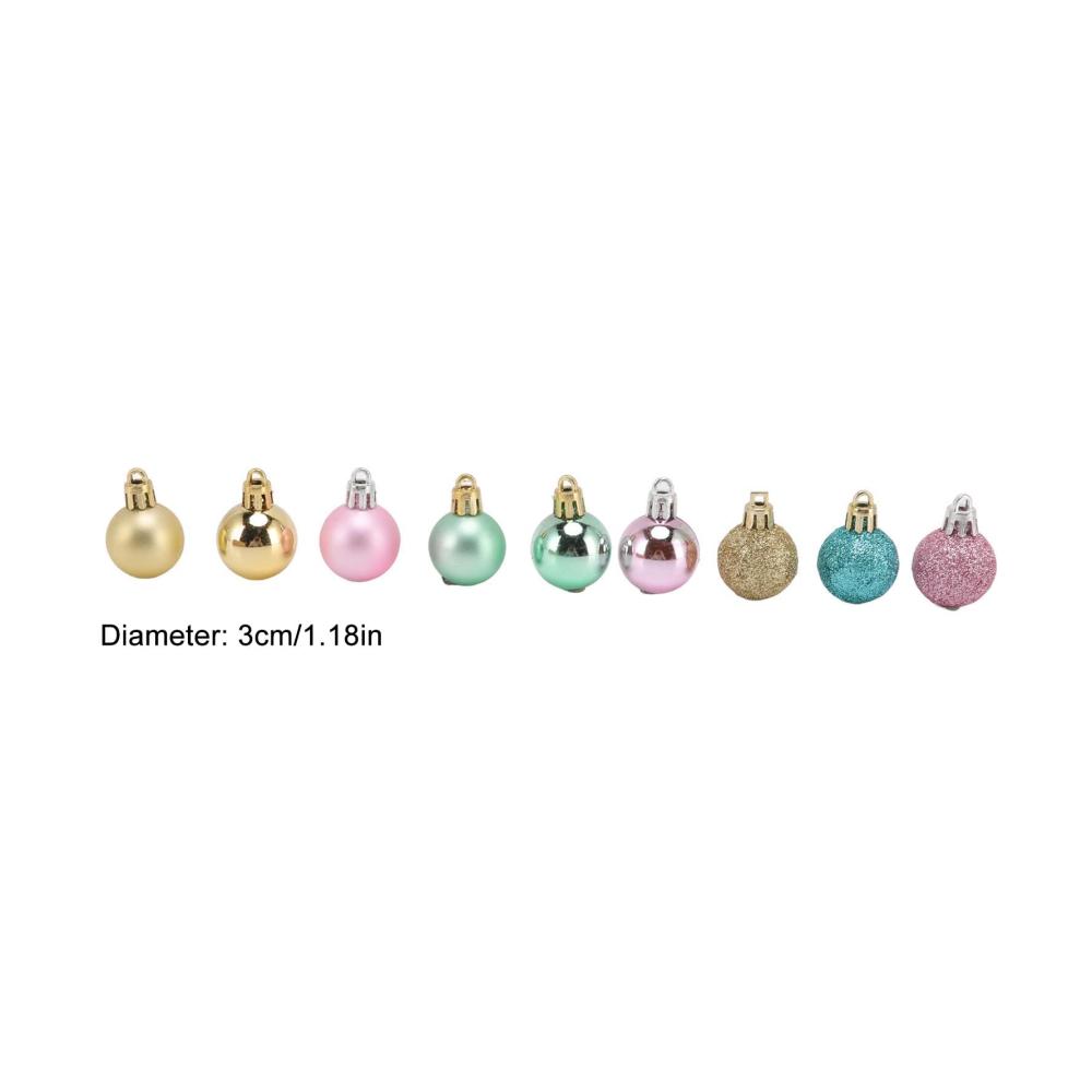 54 Stück 3 cm Große Weihnachtskugeln Set - Bruchsichere Kunststoff-Hängeornamente in Pink Blau und Gold - Perfekt für Zuhause Weihnachtsfeier und Dekoration - Hochwertige Weihnachtsbaumkugeln