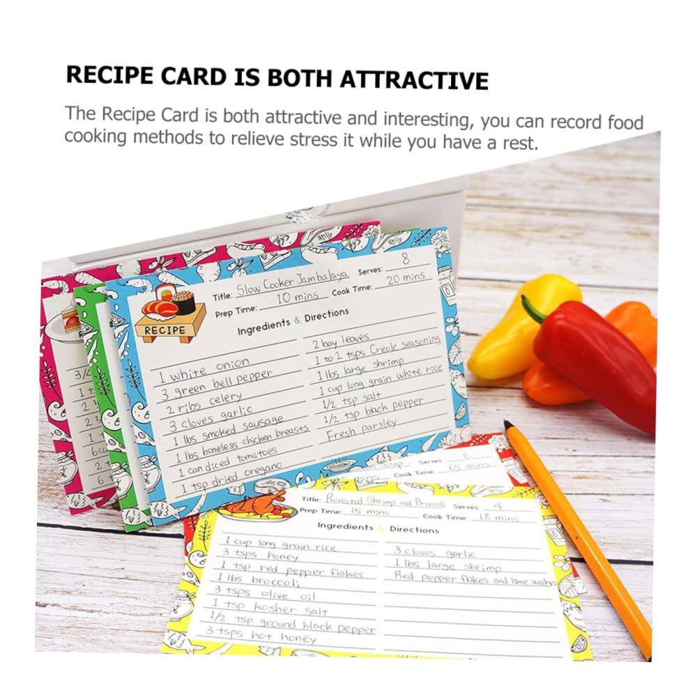Buchstützen MILISTEN 50 Stück Rezeptkarte Kraft-rezeptkarten | Hochzeitsrezeptkarten | 3x5 Vokabelkarten | Kochen Wörterkarten | Karikatur Notizkarten | Braut Kartenzubehör