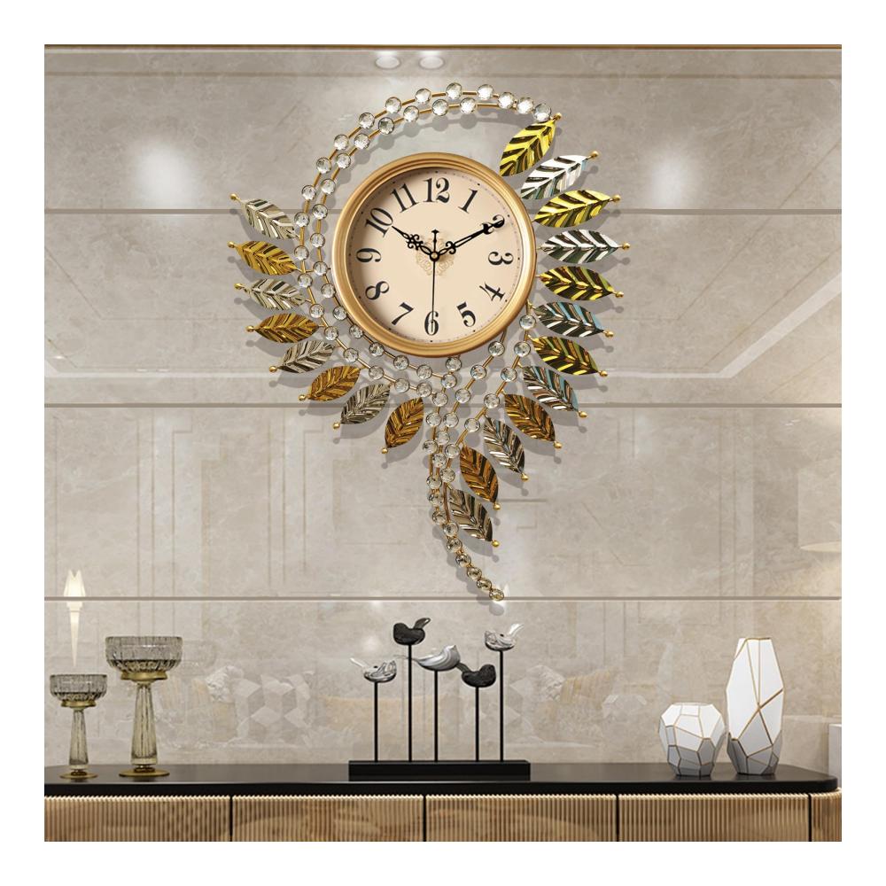 Große Goldene Wanduhr ohne Tickgeräusche | Europäisches Vintage-Design für Wohnzimmer Küche Schlafzimmer & Büro | Dekorative Wanduhr | Leise | Modernes Wanddekor | Stilvolle