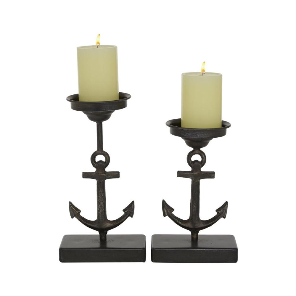 Eleganter Kerzenständer Schwarzes Metall 2er-Set Kandelaber - Stilvolle Kerzenhalterhalterung für Zuhause - Dekorieren Sie mit diesem exquisiten Paar Kerzenhalter - Hervorragende Qualität und zeitloses Design für eine gemütliche Atmosphäre