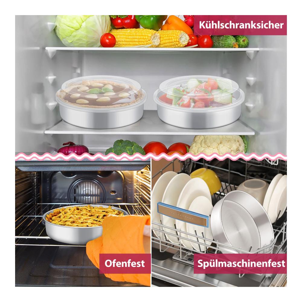 Entdecken Sie erstklassige Backfreude mit unserem 21cm Edelstahl Rundblech! Perfekt für Brownies Geschenke zu Hochzeiten Geburtstagen und Weihnachten. Gesund ungiftig auslaufsicher und spülmaschinenfest – die ideale Backform für jedes Picknick-Abenteuer