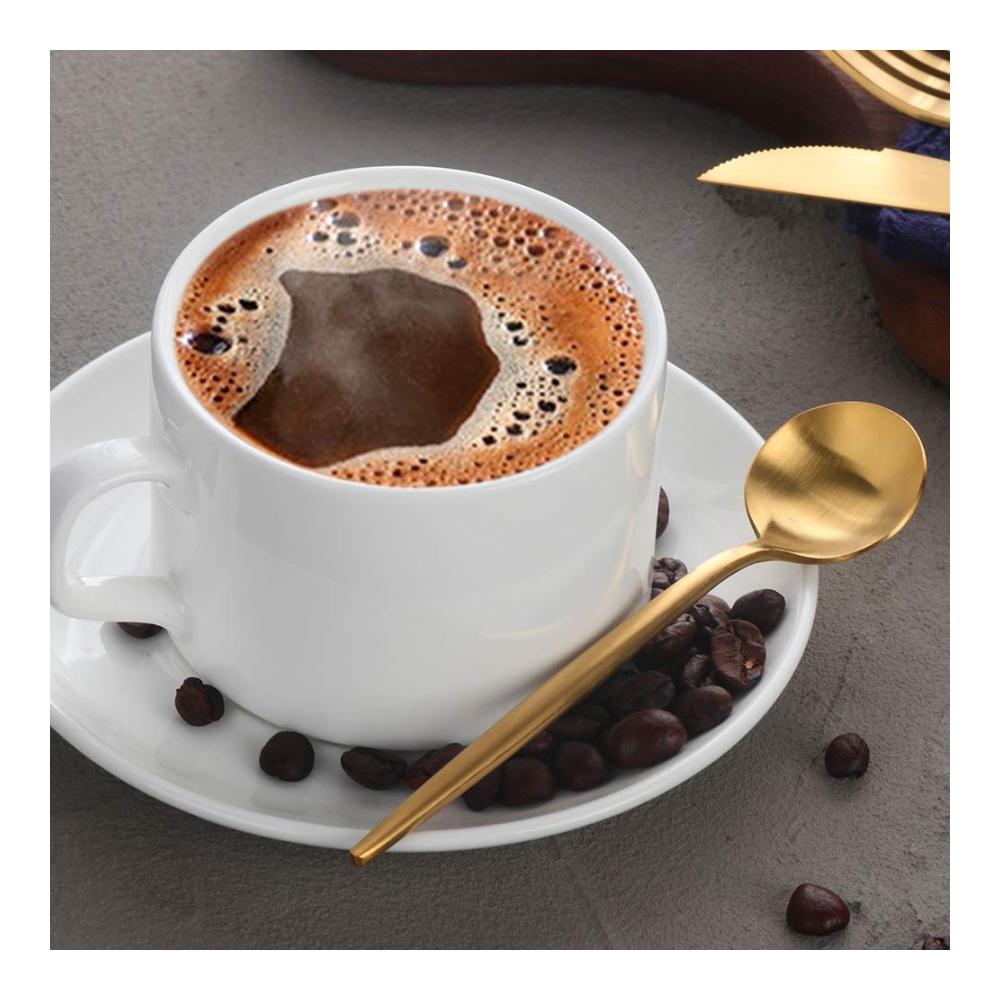 Exquisites 6-teiliges Kaffee & Mokkalöffel Set - Hochwertiges Goldbesteck aus Edelstahl - Elegantes Geschirr-Set für den täglichen Gebrauch und besondere Anlässe - Perfekte Ergänzung zu Ihrer Tischkultur