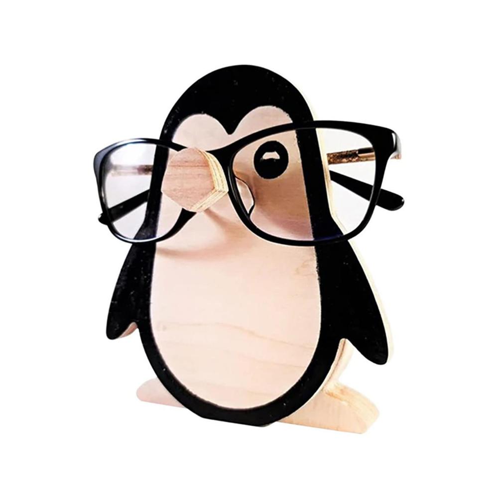 Hakenständer zum Aufhängen Stabiler Brillenhalter aus Holz handgefertigt in Pinguin-Form | Organisieren Sie Ihre Brillen stilvoll auf dem Schreibtisch zu Hause oder im Büro | Einzigartiges Dekorationszubehör