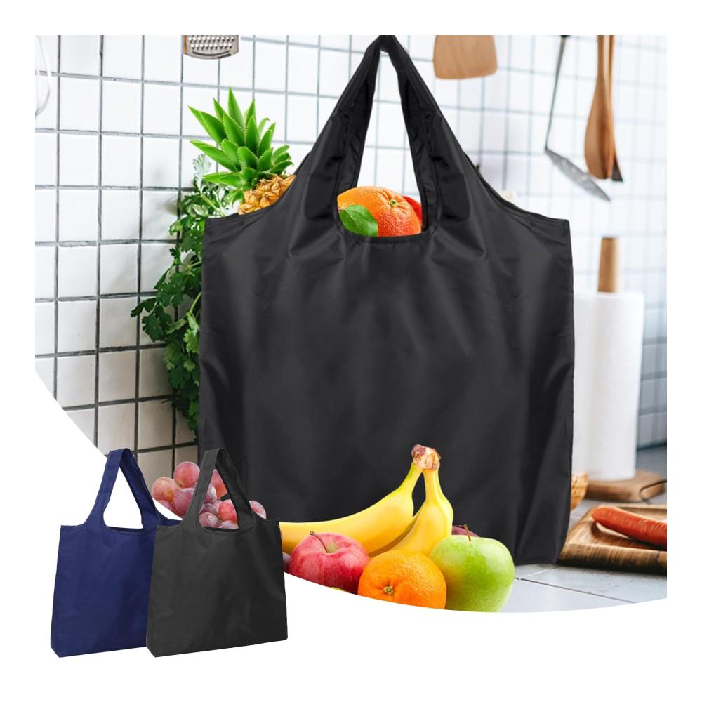 2er Pack Einkaufstaschen Faltbar | Umweltfreundliche Wiederverwendbare Tüten | Leichte Faltbare Einkaufstaschen mit Beutel | Waschbar & Langlebig | Praktische Shoppingbegleiter