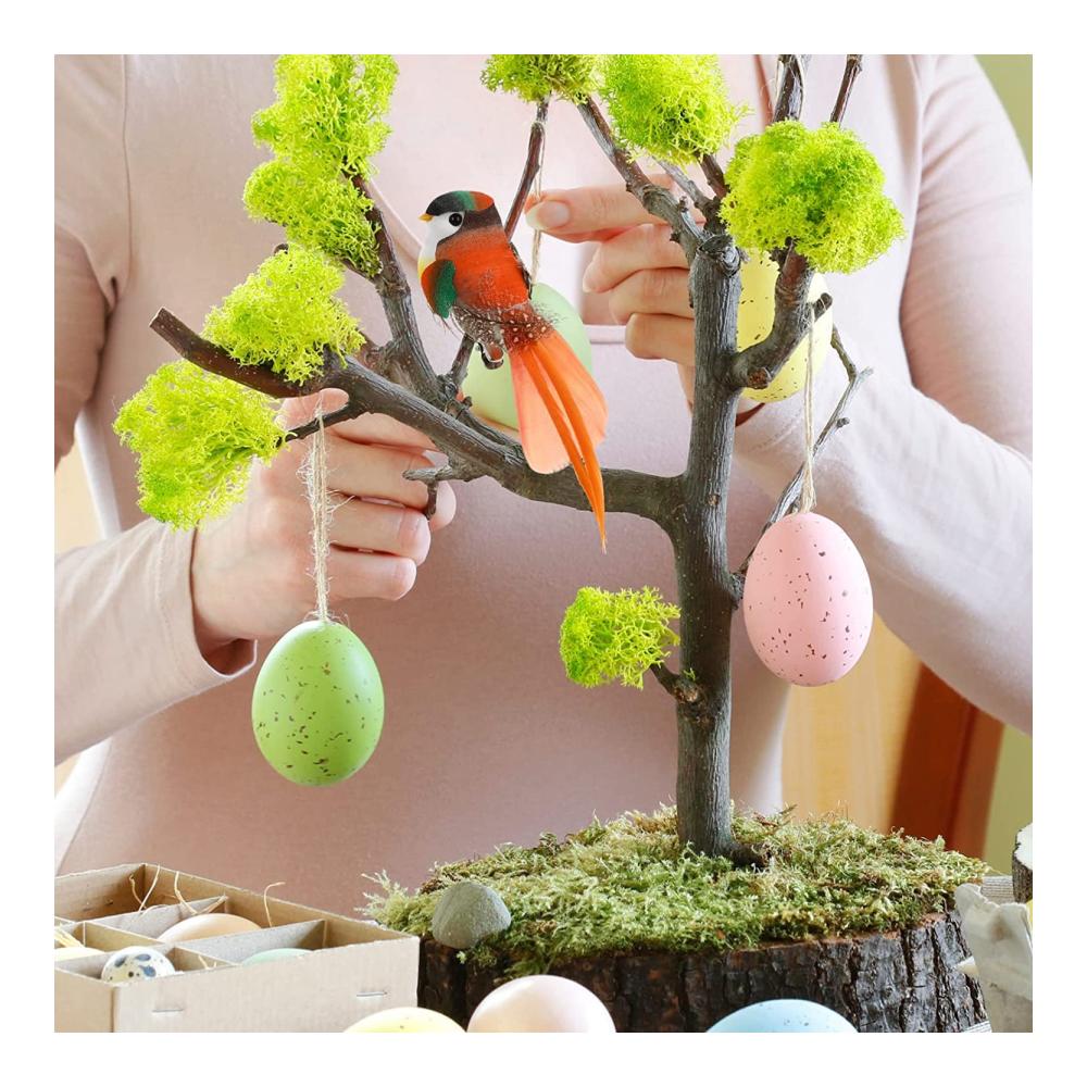 Fruchtige Frühlingsvögel 6er Pack künstliche Deko Vögel für Garten & Hausdekoration - Perfekte Oster- und Weihnachtsdeko in 6 Farben