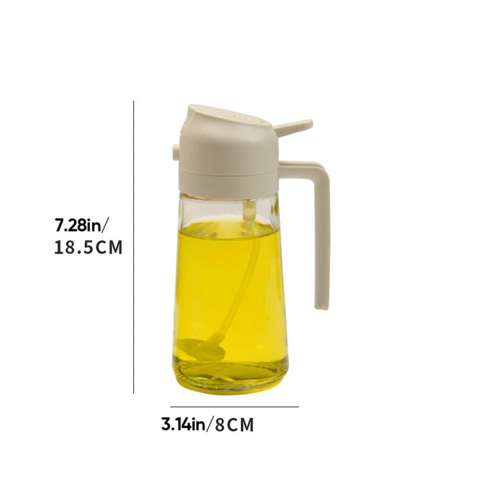 Ölsprüher & -spender 2-in-1 Multifunktions-Ölflasche mit Ausgießer und Sprüher – Perfekt für Heißluftfritteuse Kochen Backen Grillen und Salat. Praktische Öl-Sprayflasche für die moderne Küche