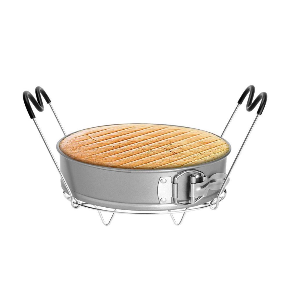Schnellkochtopf-Zubehörset 3-teilig für 6L Instant Pot Silikon-Eierbissformen Dampfgarer-Einsatz & hitzebeständige Griffe - Inkl. 2 Bonus-Löffel Lila