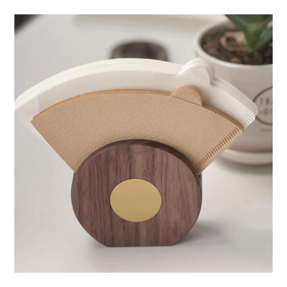 Kaffeefilter Aufbewahrung & Halter aus Holz | Einwegfilter Papierständer für Kaffeezubehör | Kegel Kaffeefilter Halterung | Stilvolle Kaffeepapier Lagerung