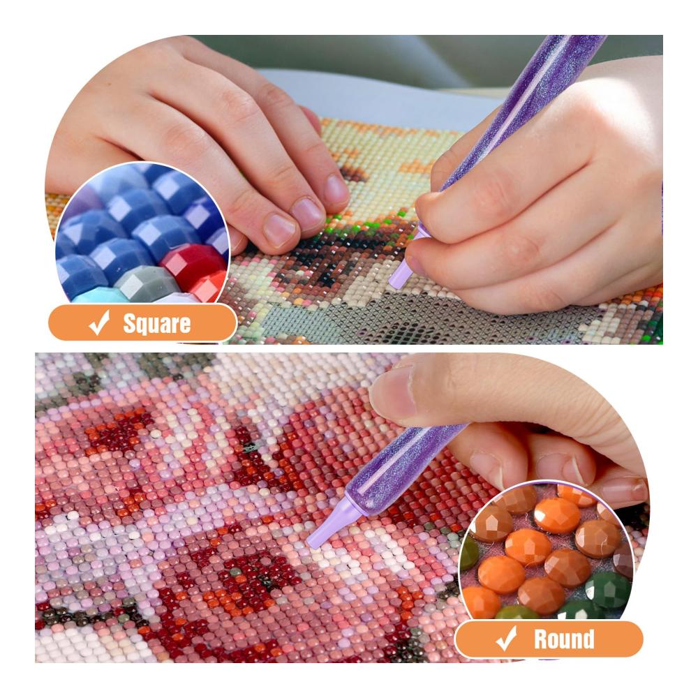 Entdecken Sie das Ultimative DIY Diamond Painting Werkzeug & Zubehör Set für Künstler Papasgix 20-teiliges 5D Diamond Painting Stift Set inklusive Metall Ersatzköpfen - Perfekt für Mosaikherstellung und mehr! (Violett Lila