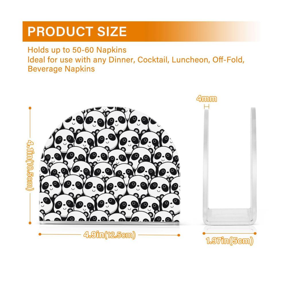 Panda Serviettenhalter - Stylischer Acrylhalter für Papierservietten - Ideal für Cocktails Tische Küchen & Restaurants - Moderner Serviettenspender mit niedlich
