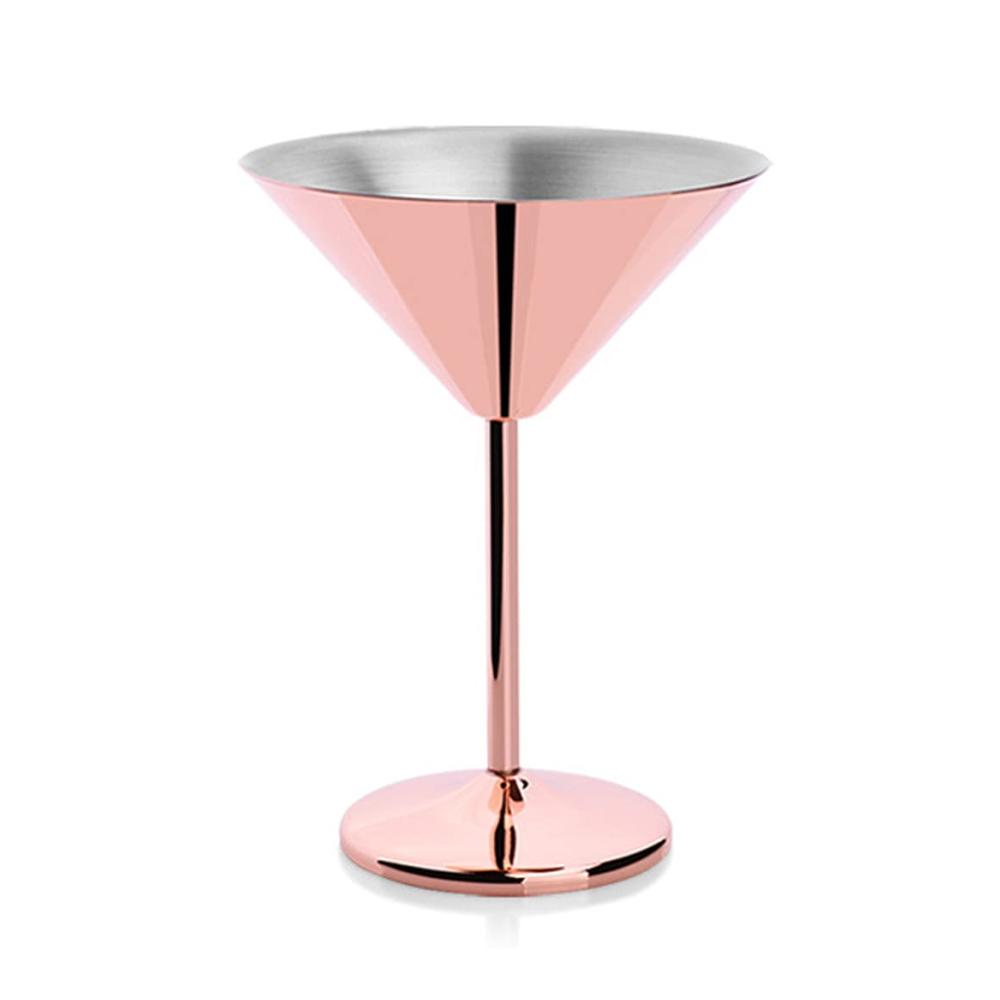 Elegante Martini-Gläser mit Stiel - Perfekt für Cocktails - Roségold Galvanisiert - Hochwertiges Glas - Einzelstück