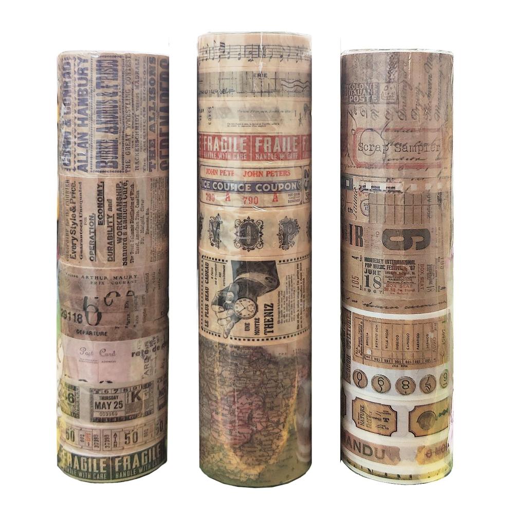 Klebeband Set 28 Rollen (je 2m) Vintage Washi-Tape für DIY Scrapbooking & Dekoration – Nostalgischer Stil für Bullet Journals Geschenkverpackungen & mehr