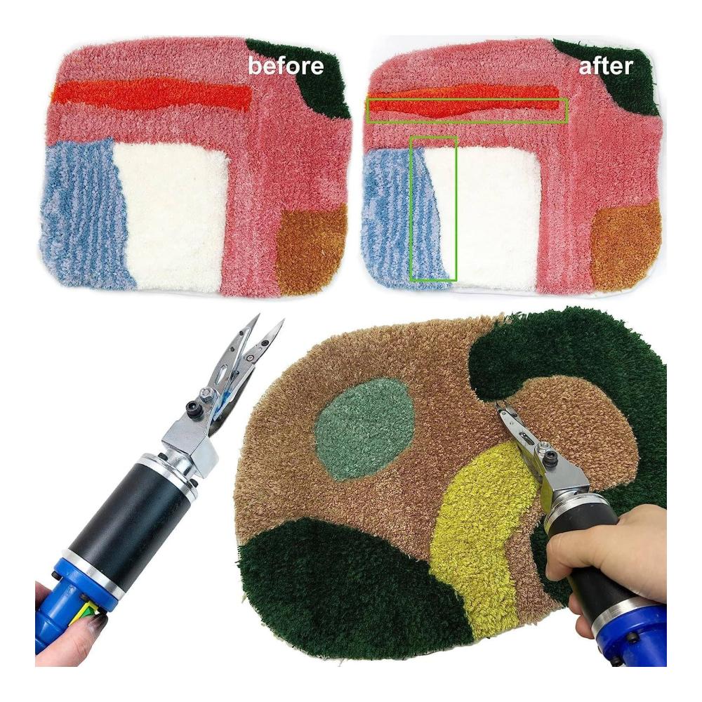 Entfesseln Sie Ihre Kreativität mit erstklassigem Knüpf-Zubehör Elektrische Tufting-Teppich-Schnitzschere 200 W Leistung einstellbare Geschwindigkeit von 0~4000 U/min für präzises Schneiden von Stoff Pappe und perfektem Basteln Nähen und Handwerken