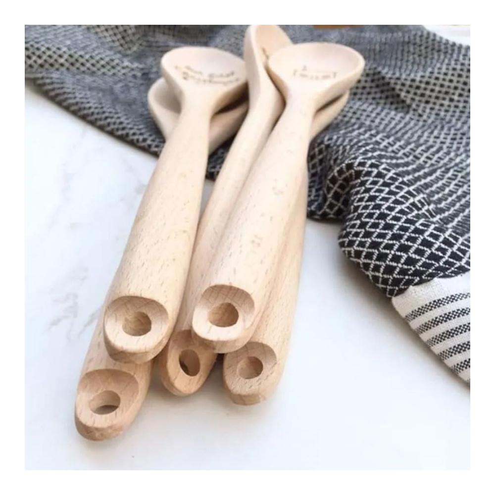 Lustiger Kochlöffel mit kreativen Gravuren – Einzigartiges Küchengeschenk für Feinschmecker! Holzlöffel mit Pizza-Wortspielen