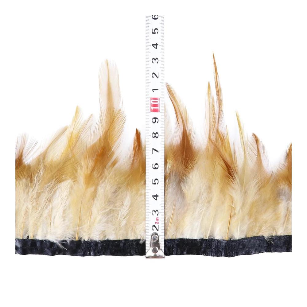 Bunte Fransen-Borten 2/5/10 Yard Hahnenfederbesätze 12–18 cm Nähzubehör für kunstvolle Handwerksprojekte – Perfekt für Dekorationen in Grau 2 Yard Länge