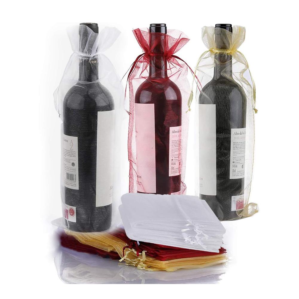 Luxus Sommelier-Sets 30 Stück Weinbeutel Organza für stilvolle Weinpräsentationen - Perfekt für Hochzeiten Geburtstage & Feiern. Wein & Champagner stilvoll verpacken