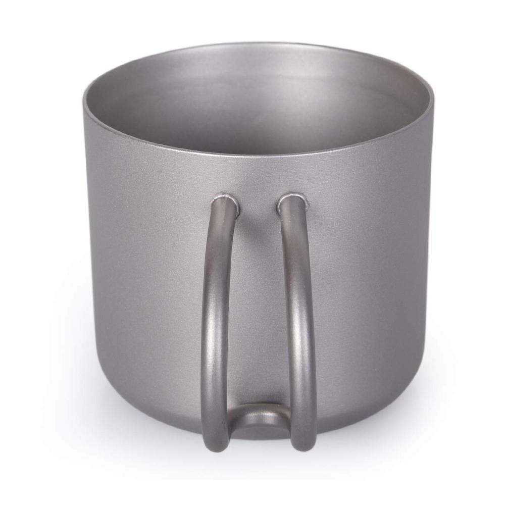Hochwertige Teetassen-Set aus doppelwandigem Titan ideal für Camping und Picknick - Innen- und Außenbereich geeignet | 100 ml Kapazität | Ti3085D