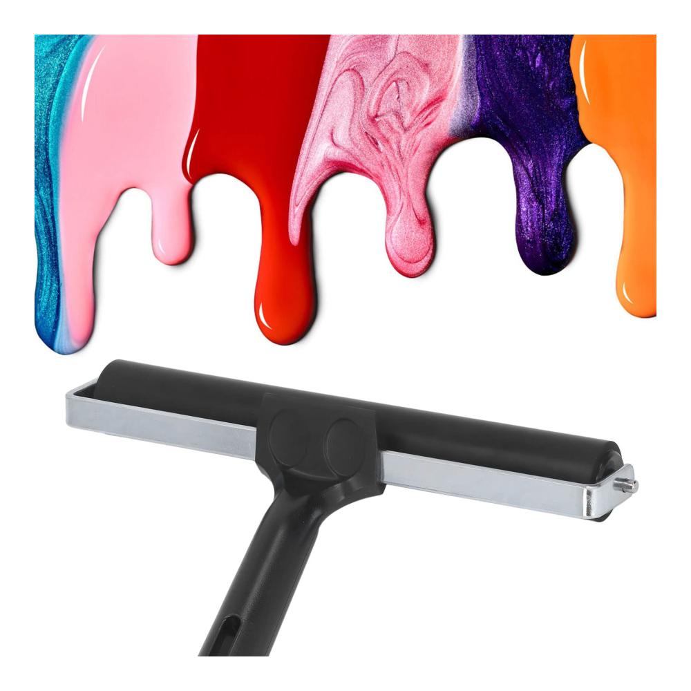 Entdecken Sie die Vielseitigkeit des Handrollers Gummiwalze Brayer-Walze 20 cm Länge für Druckgrafik Malerei und Basteln mit weichen Gummiwalzen und