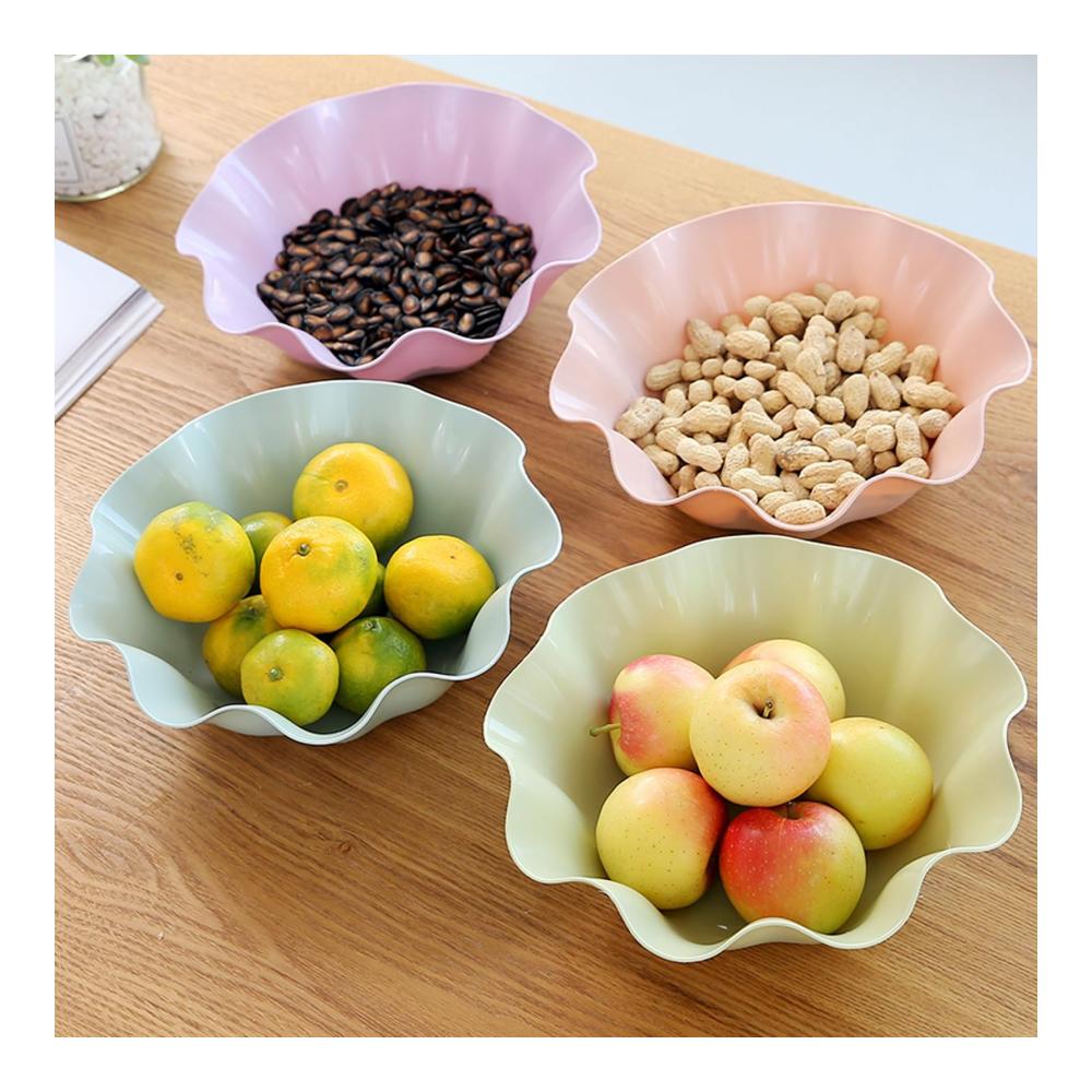 Exklusives Kunststoff-Obsttablett für Zuhause und Büro – Praktische Obstschale für Wohnzimmer Küche und Couchtisch – Ideales Snack-Tablett für Trockenfrüchte in zwei Blautönen