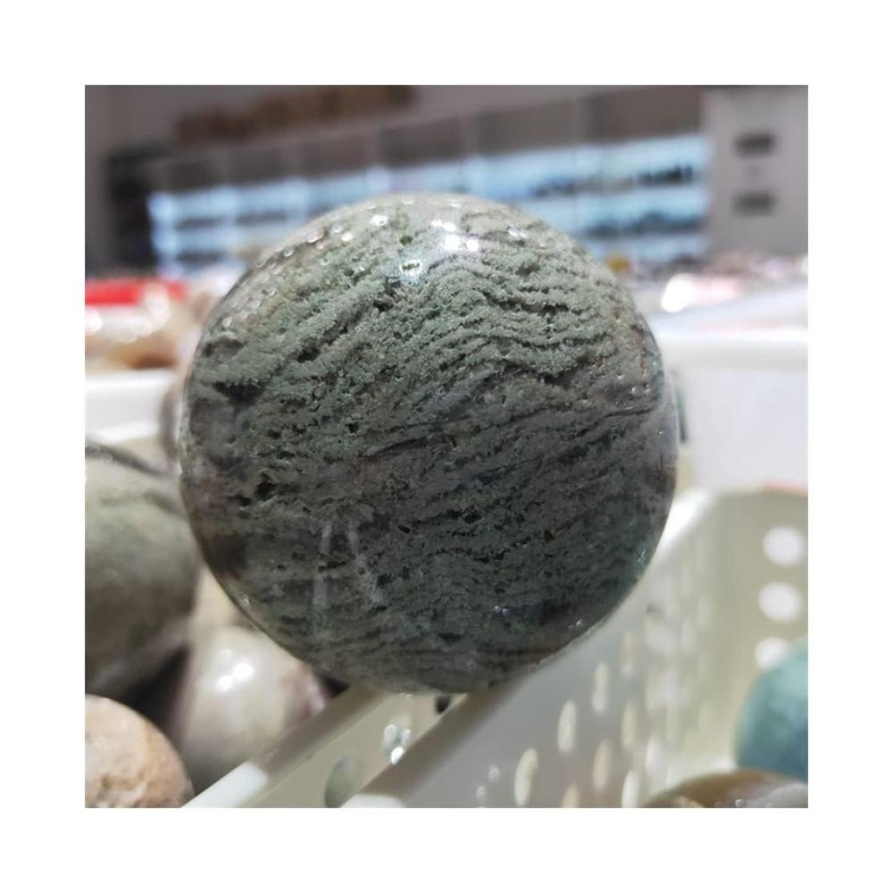 QINTINYIN Natürlicher Kristall Geisterphantomkugel Set - Multischichtige Quarzkugeln für Feng Shui und Reiki - Dekorative Mineralien und Garten Zubehör für Zimmerbrunnen - Wohnaccessoires