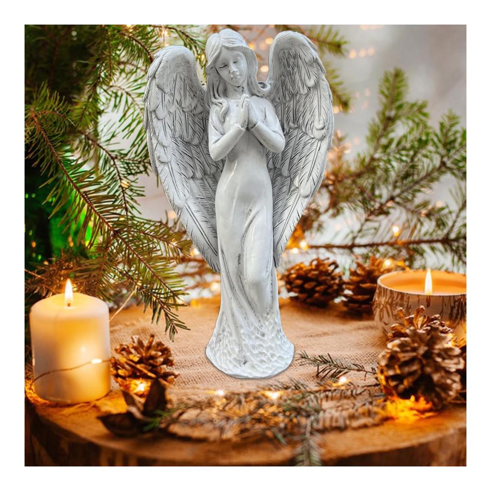 Engelsflügel Figurenstatue | Dekorative Gartenstatue für innen und außen - Göttliches Geschenk für Zuhause Wohnzimmer Garten und mehr! Ideal für Engel-Liebhaber und spirituelle Atmosphäre