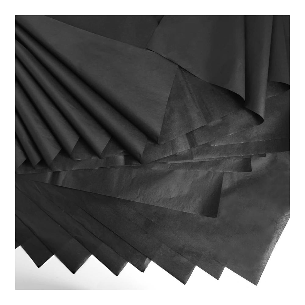Seidenpapier Schwarze 125 Blatt 50 x 76 cm 17gm – Hochwertiges säurefreies Geschenkpapier für kreative Geschenkverpackungen Decoupage Kunsthandwerk Geburtstage und Halloween. Ideal für stilvolle Präsentationen