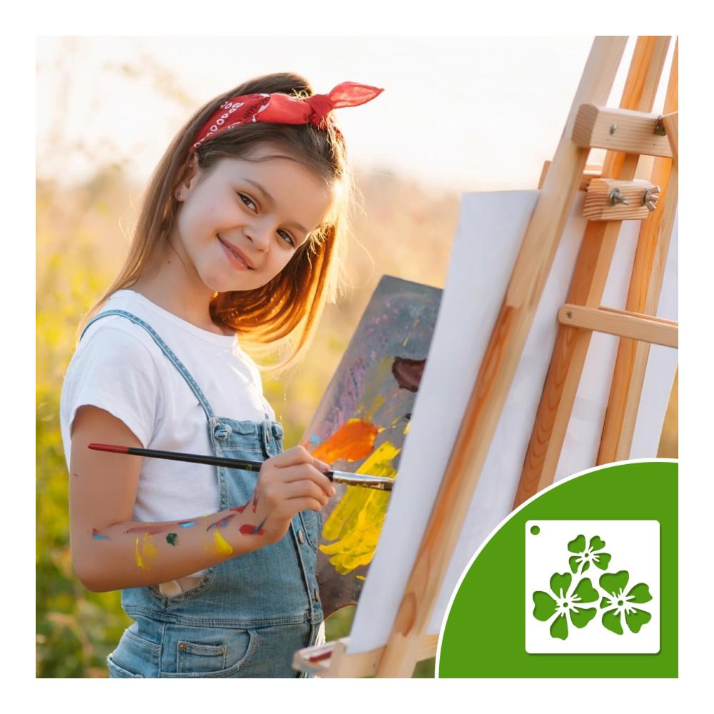 Kreative Meisterwerke gestalten! 100-teiliges Schablonen-Set für Zeichnen Malen und DIY-Kunst. Blumen Blätter Vögel - Wiederverwendbare Kunststoff-Schablonen für Holz Boden Scrapbooking und Handwerk