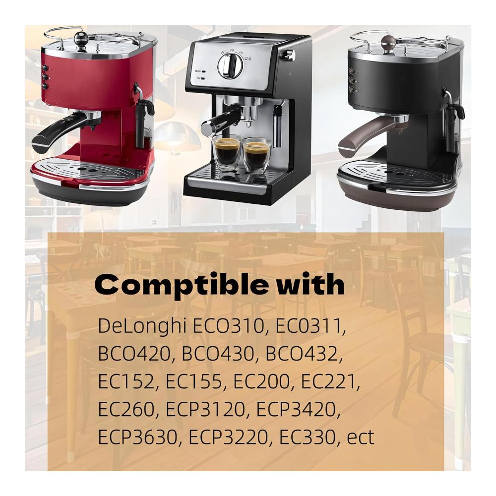 Mehrwegfilter für DeLonghi Dedica 51mm Optimiertes Design mit 3 Ohren für Perfekten Espresso – Kompatibel mit EC680/EC685/EC785/EC820/EC850/EC860. Genießen Sie Qualität und Bequemlichkeit