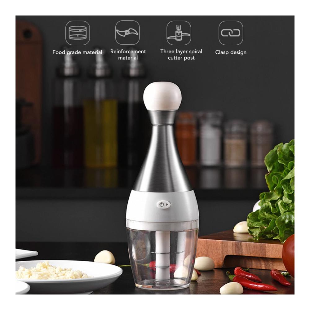 Premium Knoblauchpresse aus 304 Edelstahl | Manueller Gemüsezerkleinerer für müheloses Kochen | Handlicher Küchenhelfer für Zwiebeln Nüsse & mehr | Stilvolles Kochzubehör für den täglichen Heimbedarf
