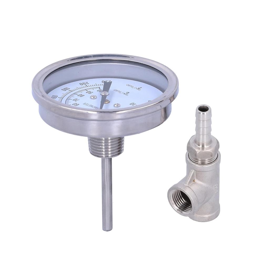 Präzises Edelstahl-Zifferblatt Thermometer - Doppelmaßstab für Brews - Tragbares Temperaturmessgerät-Set für zu Hause - Ideal für Brauen und Kochen