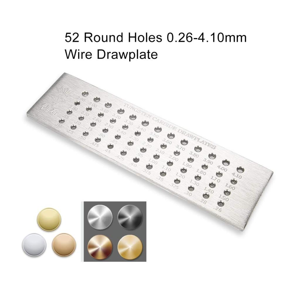 Ultimative Schmuckdraht-Herstellung Deror 8 Drahtziehplatte | 52 Löcher 026-410 mm | Wolframkarbid | Perfekt für feine Schmuckdrähte und DIY-Projekte