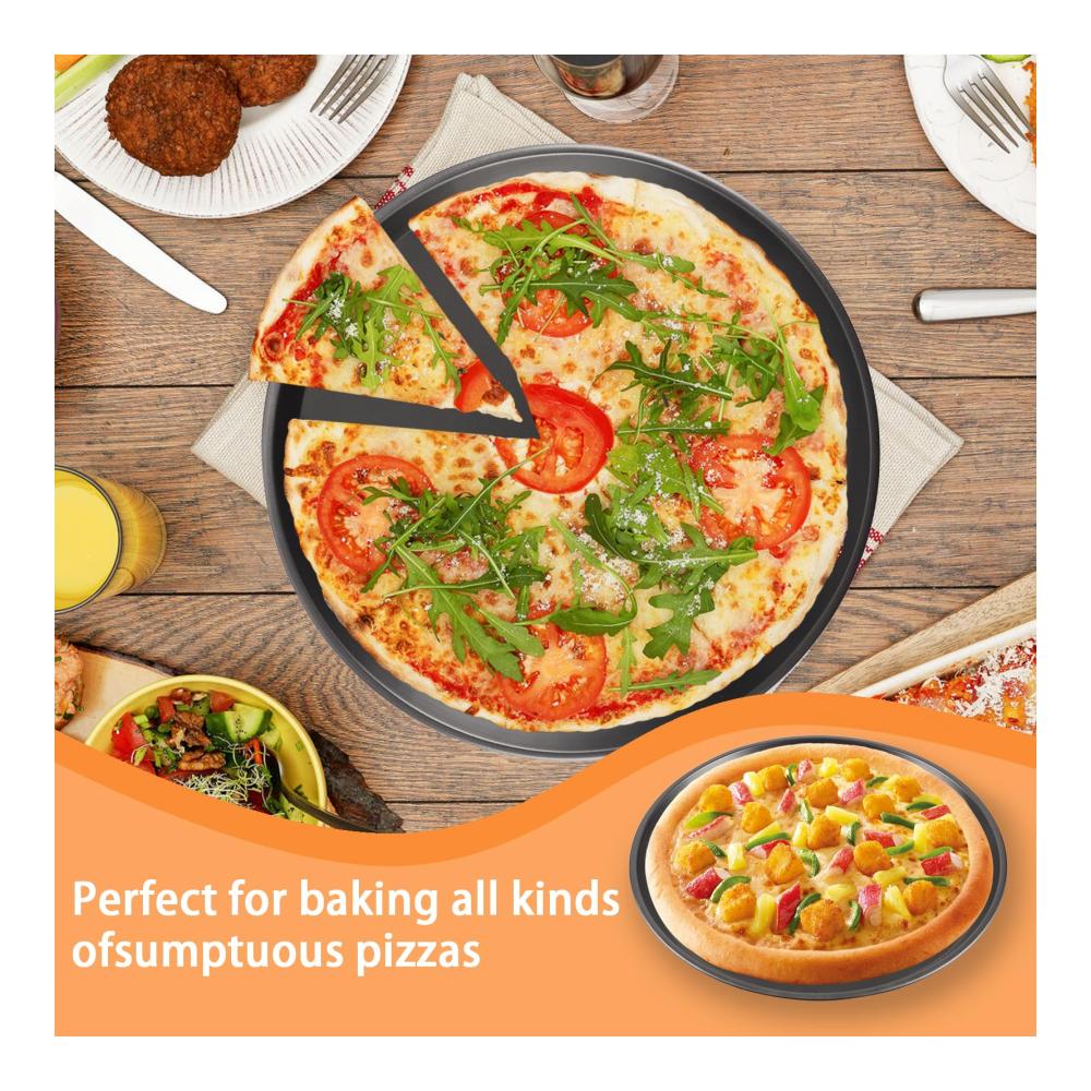 Entdecken Sie den Genuss 6er Set Runde Pizzapfannen Ø 30 cm aus hochwertigem Edelstahl mit Antihaftbeschichtung. Perfekt für knusprige Pizzen Kuchen Flammkuchen und mehr. Schwarze Eleganz für