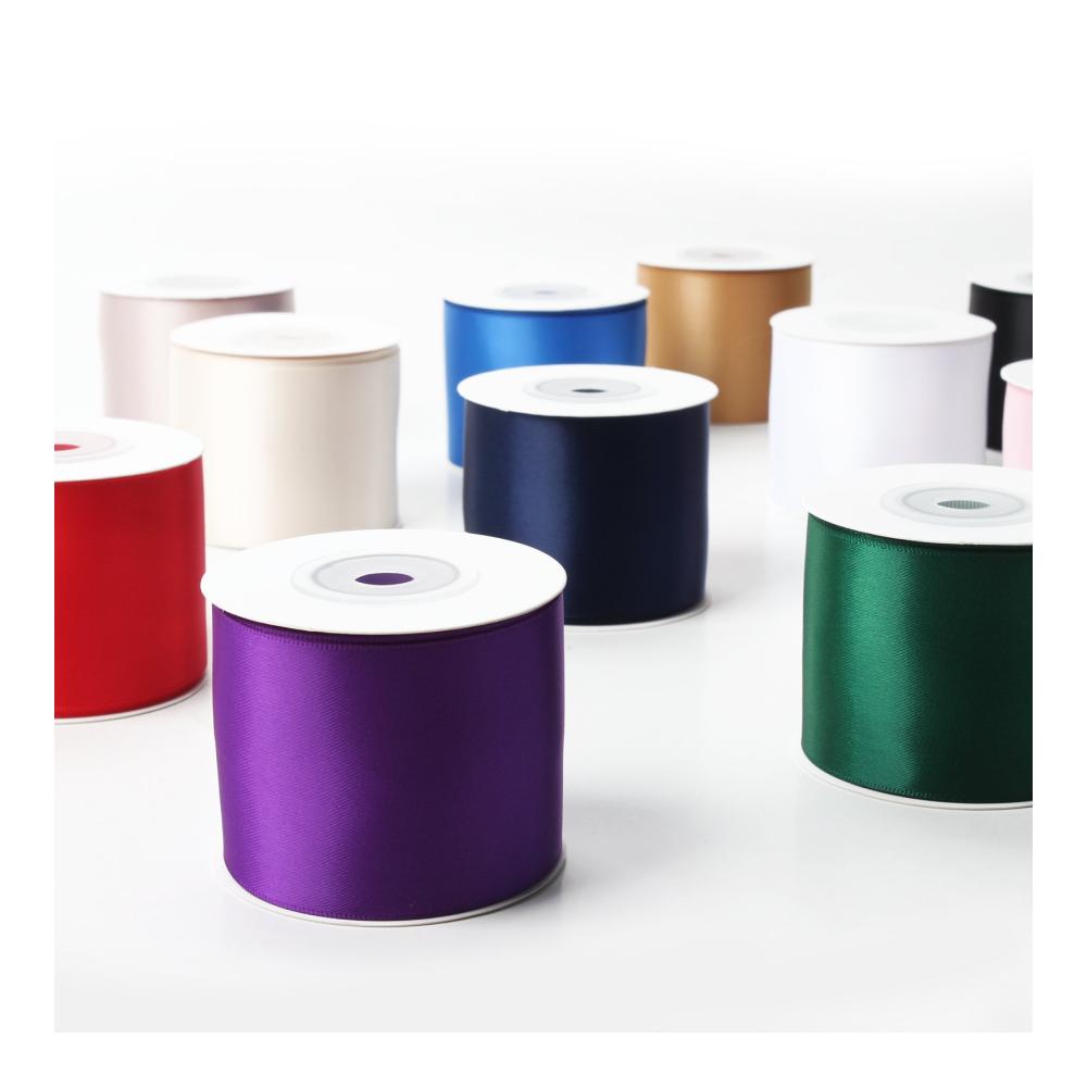 Doppelseitiges Satinband 50mm x 9m - Elegantes Geschenkband und Dekoration - Schimmernde Bänder Borten & Ornamente in 813 Champagnerfarbe