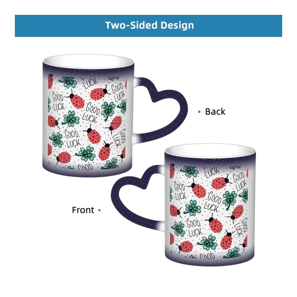 Entdecke den Zauber Farbwechsel-Tasse aus Keramik - Kaffeetassen & Becher mit Glücksmotiven wie Marienkäfer Klee und kreativem Sternenhimmel. Die magische Teetasse eignet sich perfekt als Urlaubs- oder Geburtstagsgeschenk für Männer und Frauen. Verblüffe deine Sinne mit diesem blauen Meisterwerk