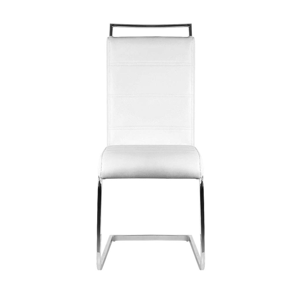 Belfoyer Esszimmerstühle Set Komfortables PU-Leder Bürostuhl geeignet verdickte Schwammkissen weißes Kissenleder 2-Stück-Set