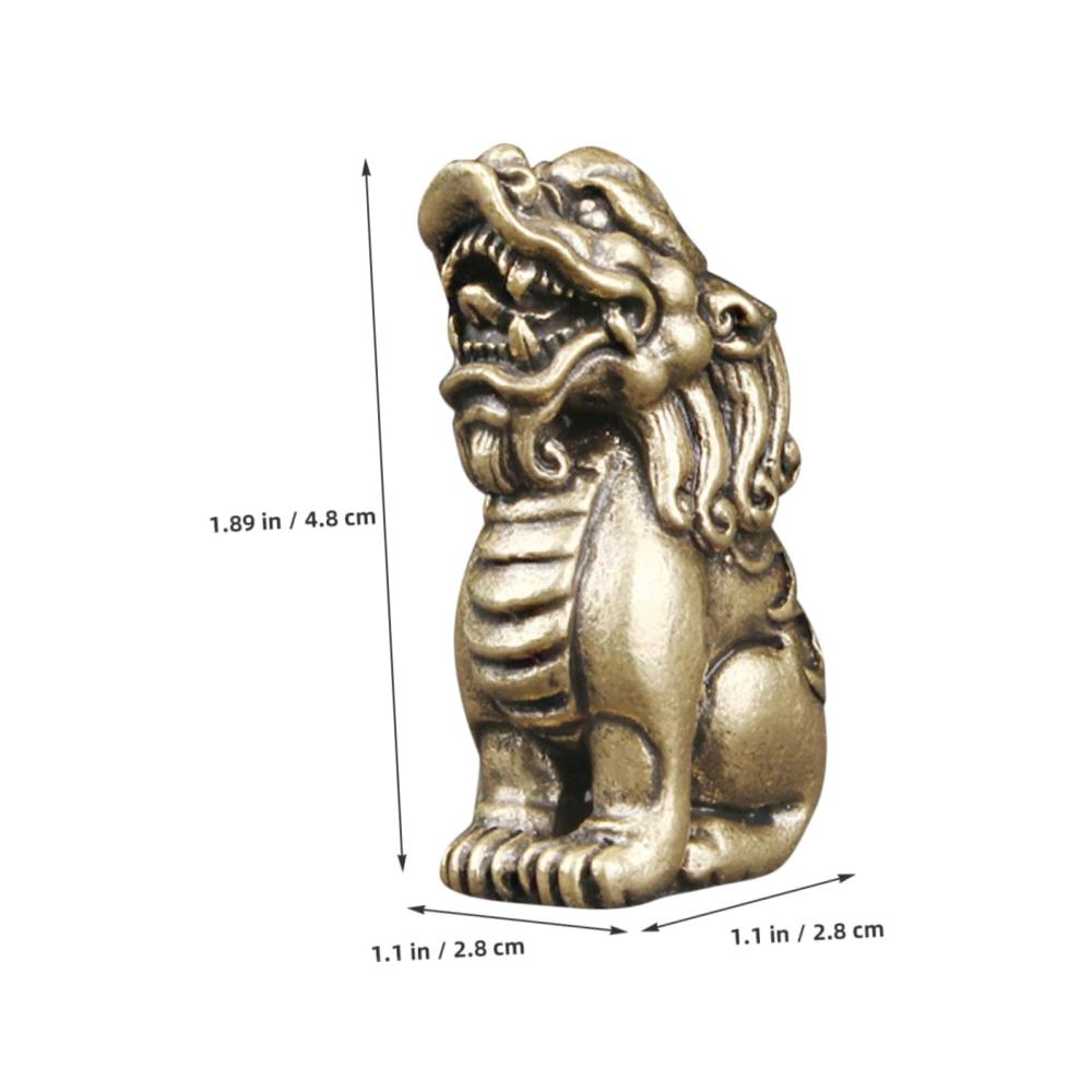 Exquisite Puppen-Sammlerstücke Feng-Shui Pi Yao Reichtumsskulptur aus Messing Bürodekoration mit Löwenfigur handgefertigtes Bastelornament für Glück und Wohlstand
