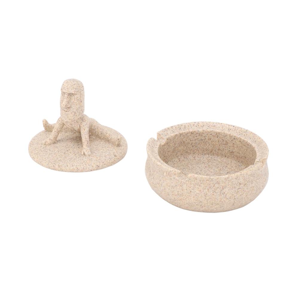 Dekorativer Aschenbecher Harz-Osterinsel-Moai-Statue – Einzigartiger Tisch-Schmuck mit Deckel für stilvolle Heimdekoration und praktische Rauchhaltung
