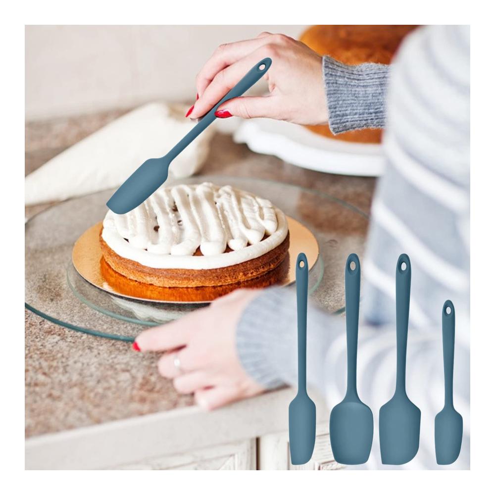 Entdecken Sie die Vielseitigkeit Premium Silikon Spachtel Set für Kochen Backen und Mischen - Hitzebeständige Gummispatel und Teigschaber - Küchenhelfer für perfekte Kreationen