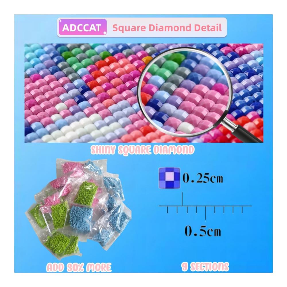 Diamant Malerei Set für Erwachsene – Vorbedruckte Kits inkl. Diamant Kristalle & Zubehör – DIY Kreuzstich Malerei Set für Weihnachtsdeko – Wasser Schönheit Motiv – 36x72in