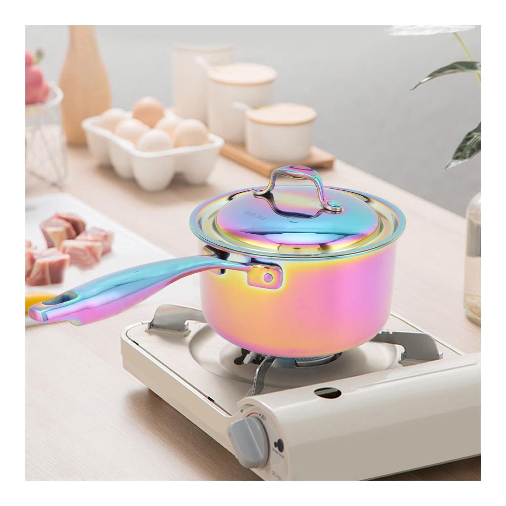 Hochwertiger Edelstahl Milchtopf für professionelle Küchen Verdicktes Design ergonomischer Griff ideal für Restaurants und Haushalte