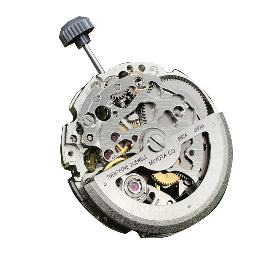 Erleben Sie Präzision Miyota 8N24 Mechanisches Uhrwerk | 21 Juwelen | Skelett | Automatik-Uhrwerk | Fortschrittliche Uhrwerke für höchste