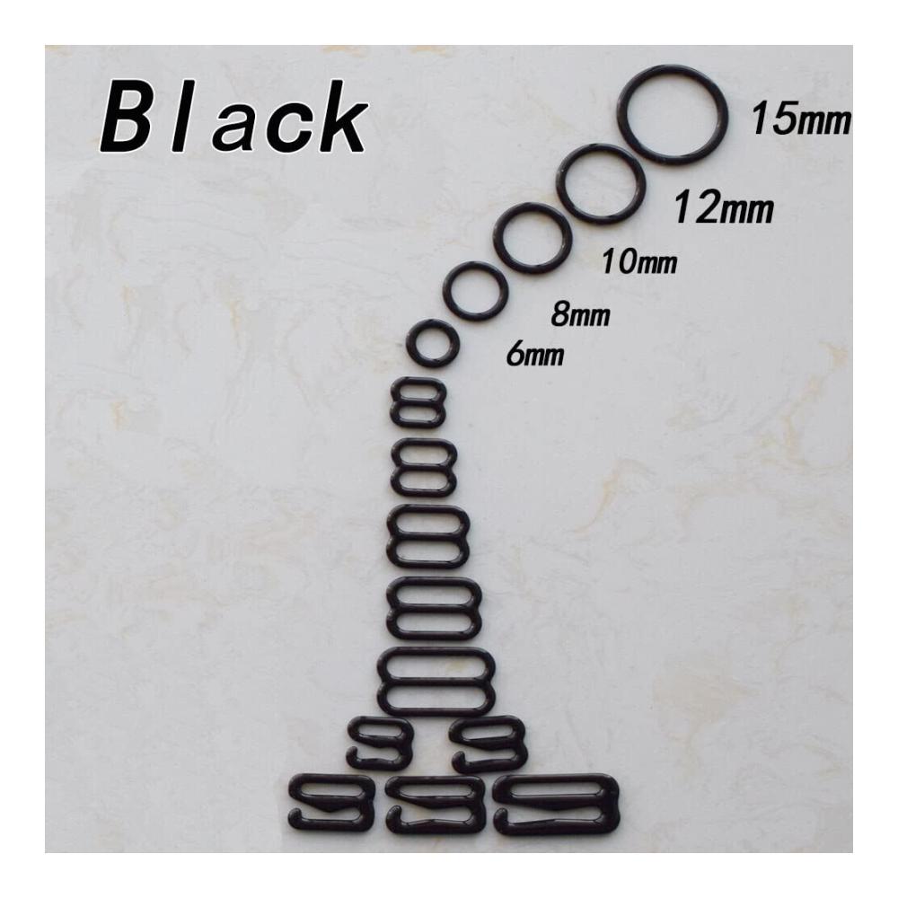 Nylon-beschichtete BH-Verschlüsse - 20er Set Metall Figur 8 Formen - Nähzubehör für Dessous & BH-Träger 6 mm/8 mm/10 mm/12 mm/15 mm