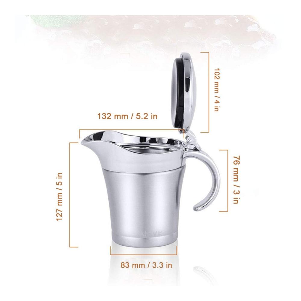 Hochwertiger Edelstahl Soßenschüssel 304 | Doppellagige Isolierung für frische Aromen | Geschmackssaucentopf & Servierkrug | Ideales Küchenutensil für Soßen Sahne & Pudding