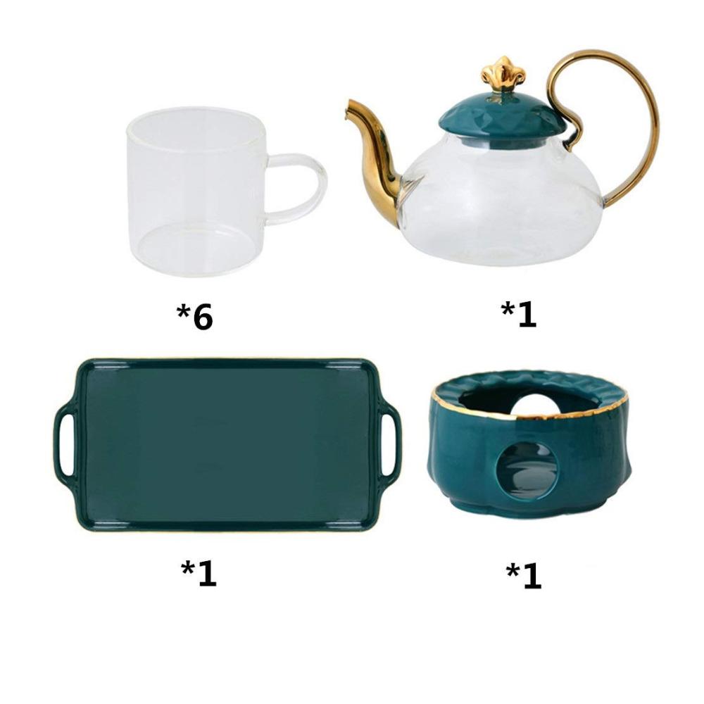 Kaffeegenuss deluxe 14-teiliges Set nordischer Goldstil Kaffee- & Teegläser inkl. Keramik-Teetassen. Perfekt für gemütliche Momente