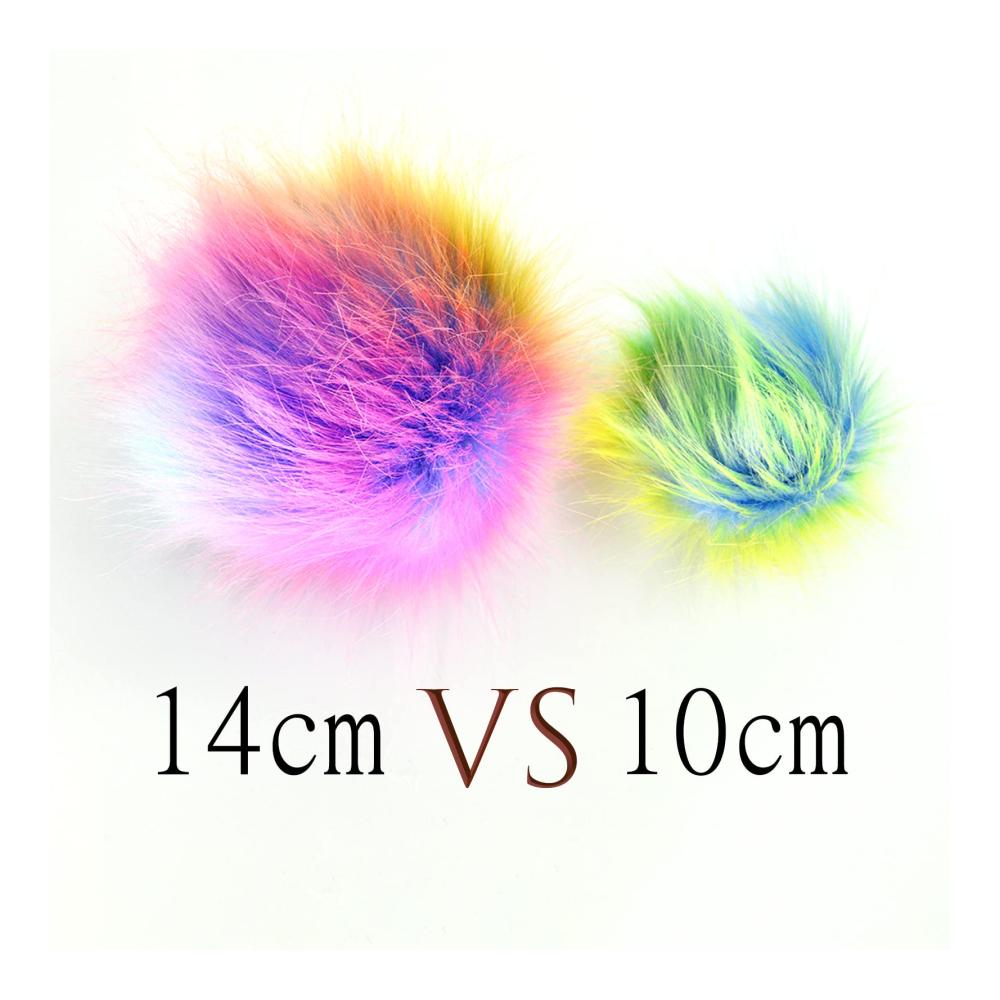 Strick- & Häkelzubehör Extra Großer 5.5-Zoll-Kunstfellbommel (14-15 cm) für Mützen - Weicher Pelzbommel für kreative Pom-Pom-Kreationen - Hochwertiges Fake-Fur-Zubehör