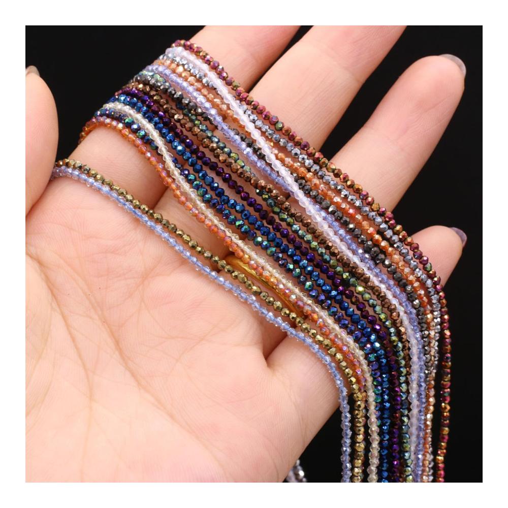 2/3mm Naturstein Kristall Quarz lose Perlen Überzugsfarbe für die Schmuckherstellung DIY Armband Halskette-Silber 3mm | Hochwertige Schmuckperlen & Zubehör für kreative Projekte | Handgefertigte Eleganz für Ihre Designs